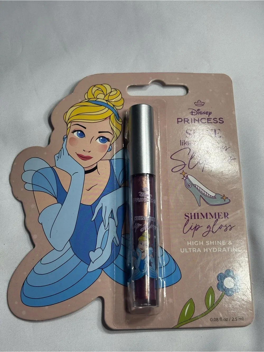 4 New Disney Princess Cinderella Lip Gloss & Lip Oil Set - Blue and Pink
